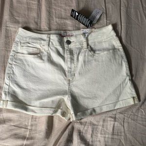 High Rise Shortie Jean Shorts
